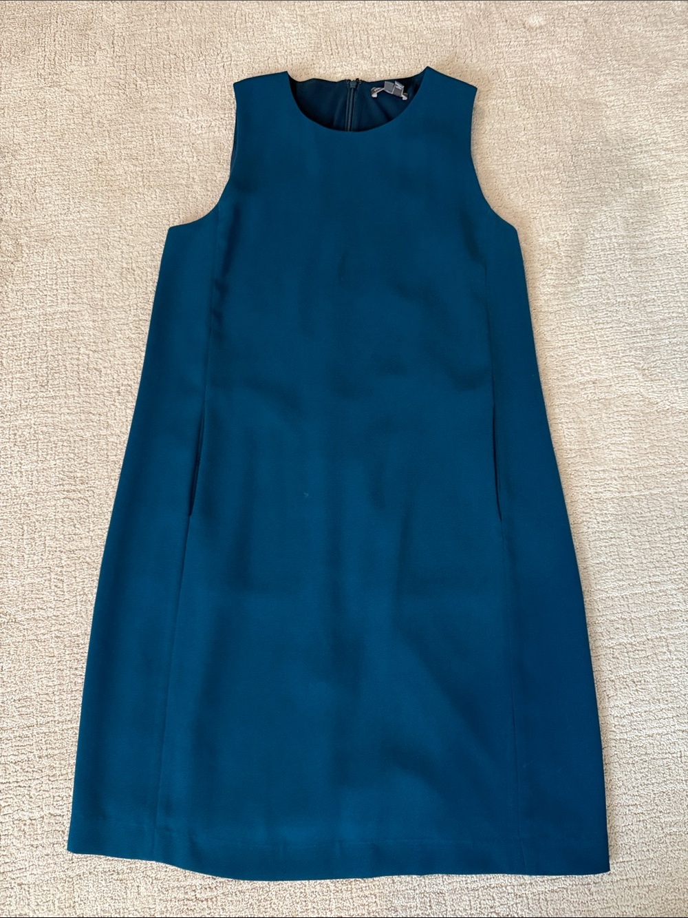Vince Teal Sleeveless Midi Shift Dress